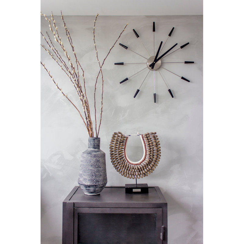 NeXtime Black Plug Inn Metallic Wall Clock | Wayfair